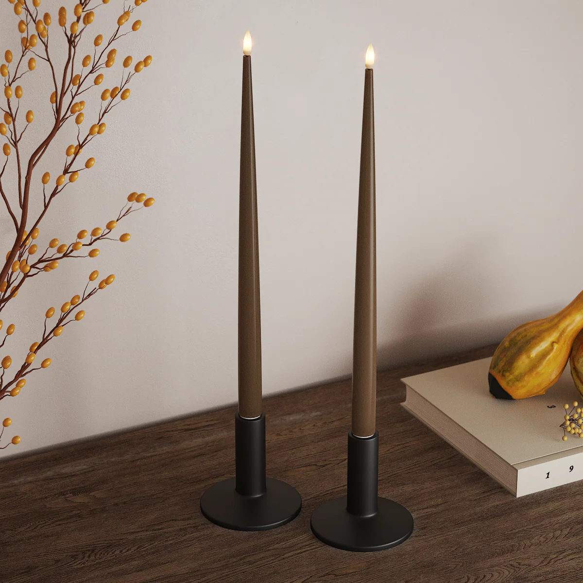LED-ljus med lack, Karamell 38cm