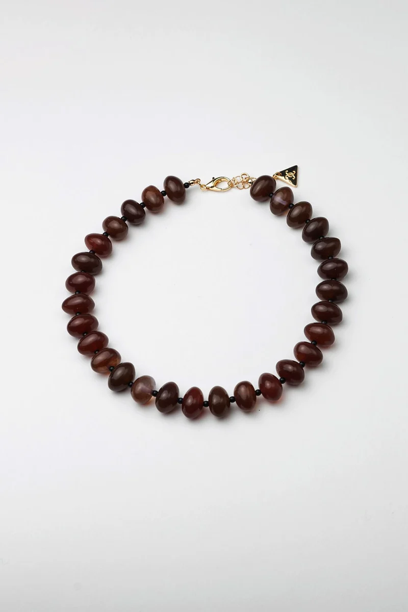  Arta Bead Necklace, Brown