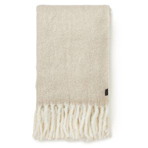 Beige Herringbone Mohair Pläd