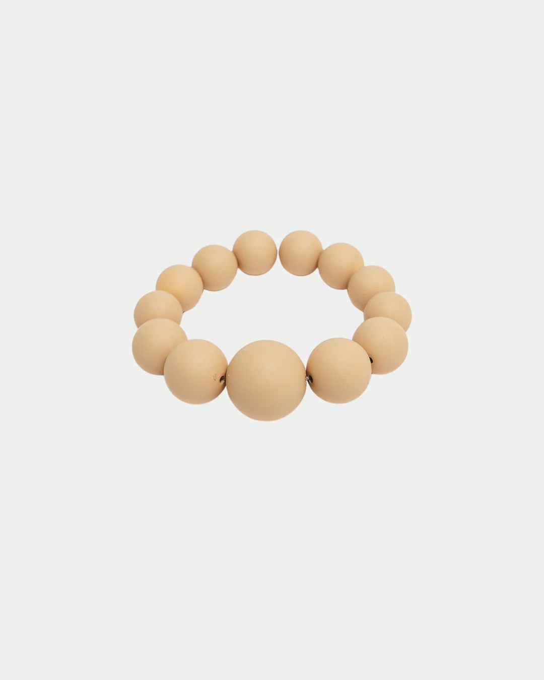 Big Bead Bracelet Elastic Beige