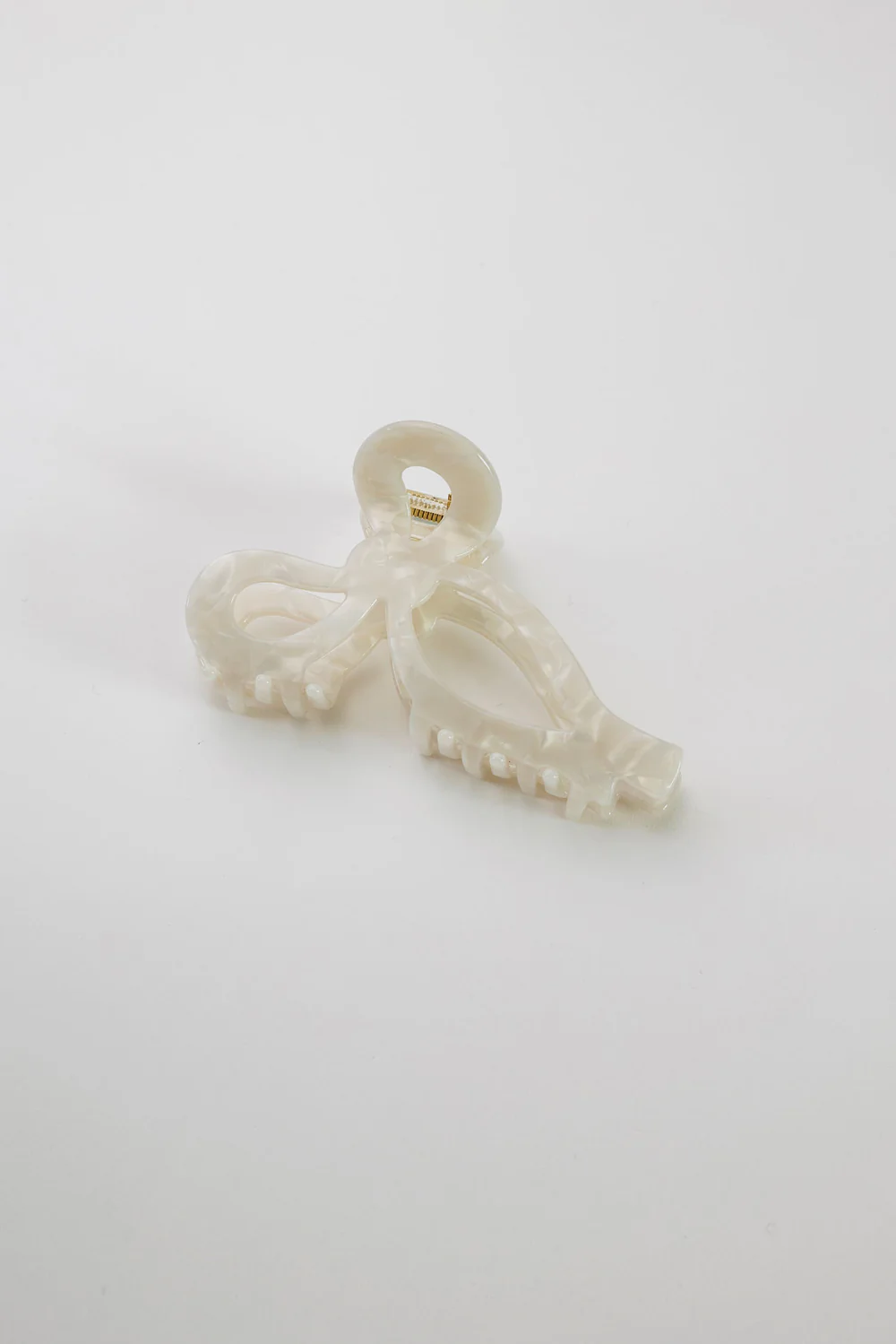 Bow Hair Clip, Pearl White