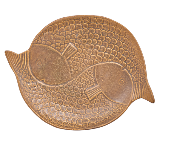 CARP fish plate, Mat Brown L