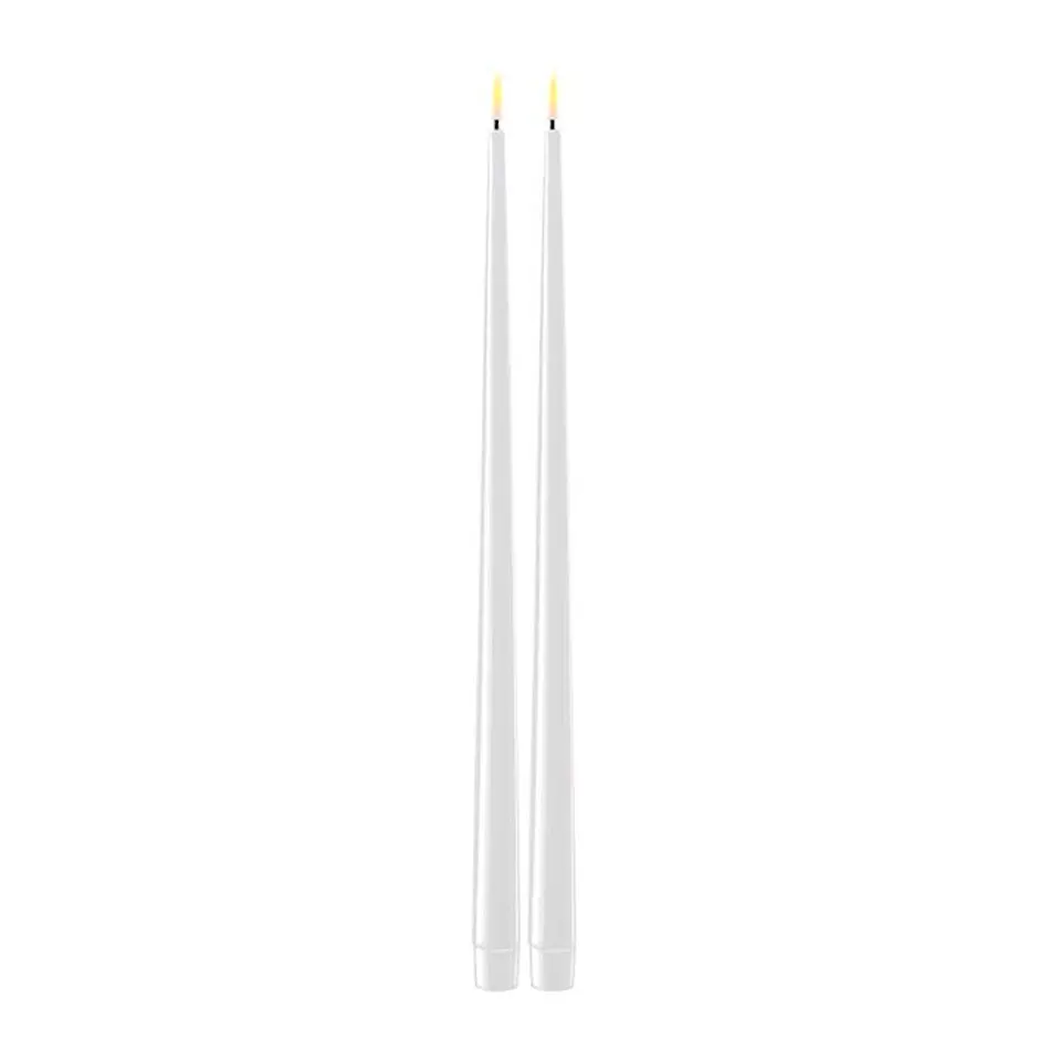 LED-ljus med lack, Vit 38cm, 2-pack