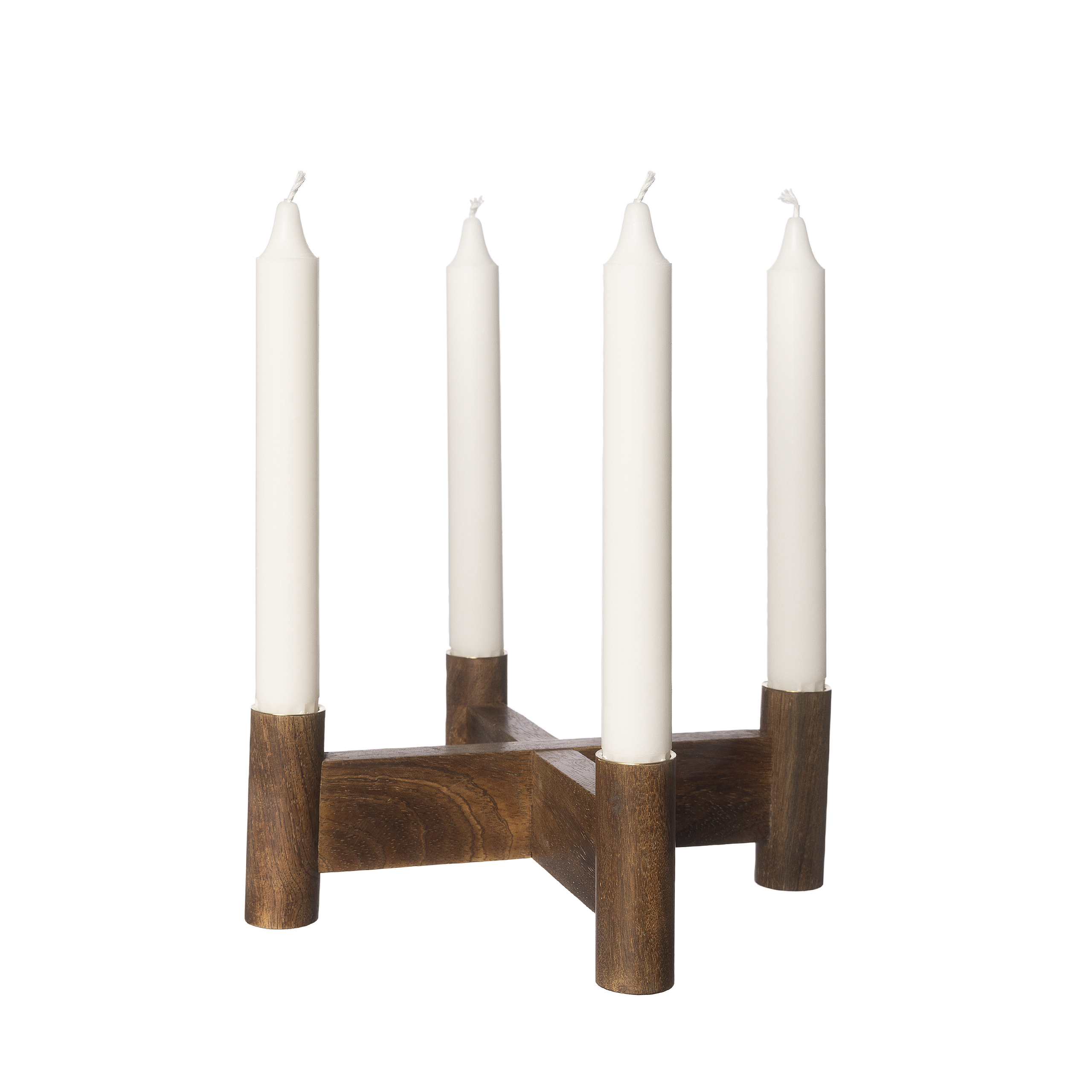 ERNST Adventsljusstake d22 h8 mörkt trä