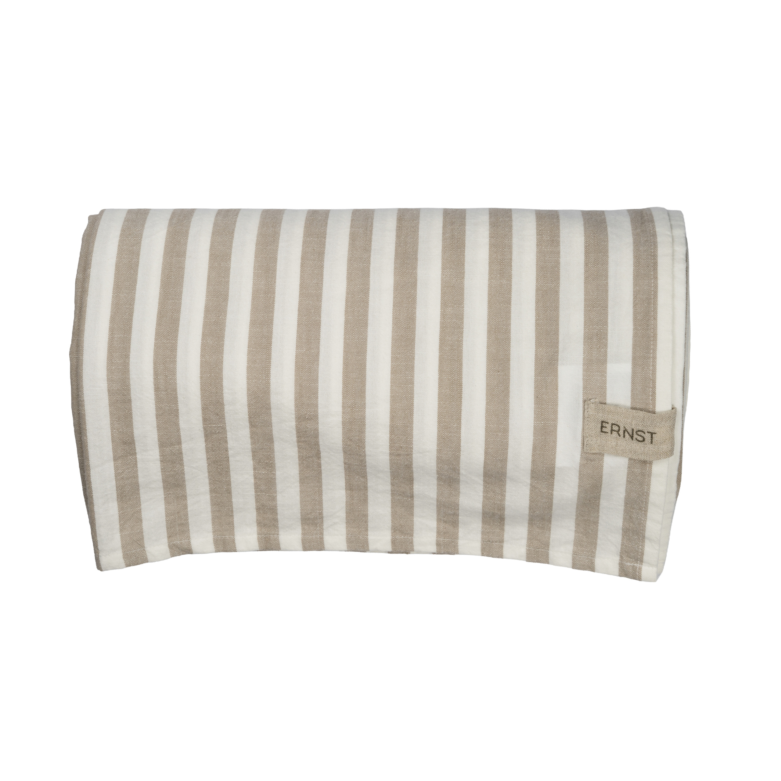 ERNST Duk 145x300 beige/vit bred rand