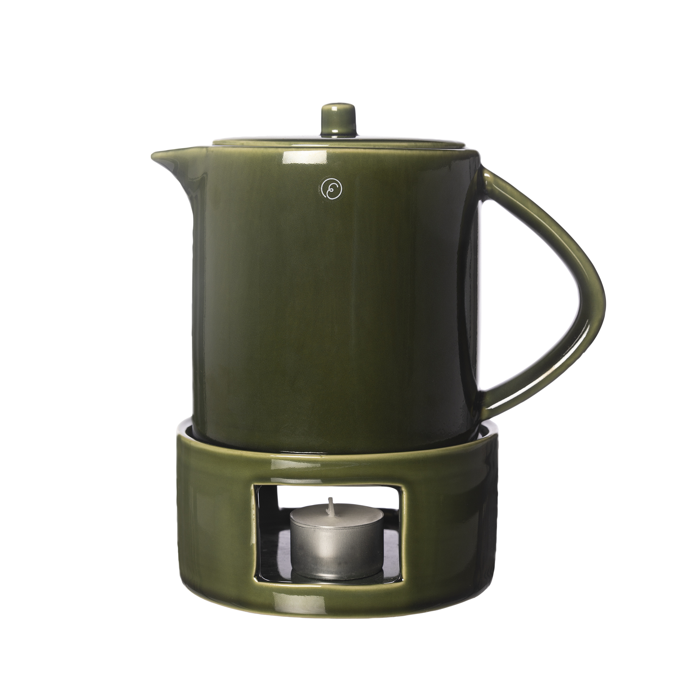 ERNST Glöggkanna med värmare grön glaserad