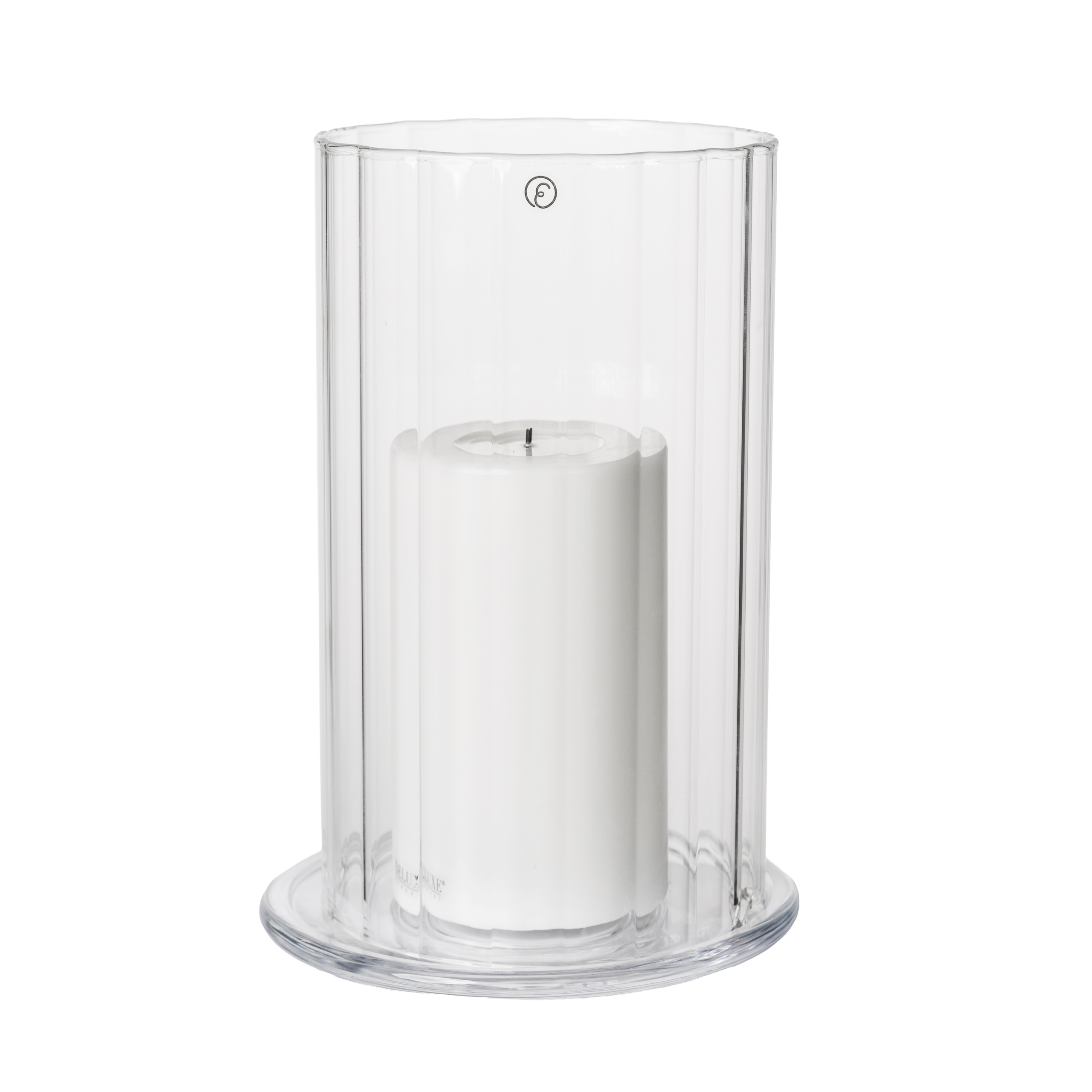 ERNST Ljuslykta för blockljus d15 h23 cm glas