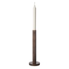 ERNST Ljusstake i Mörkt Trä, d8 h25 cm, Mörkbrun