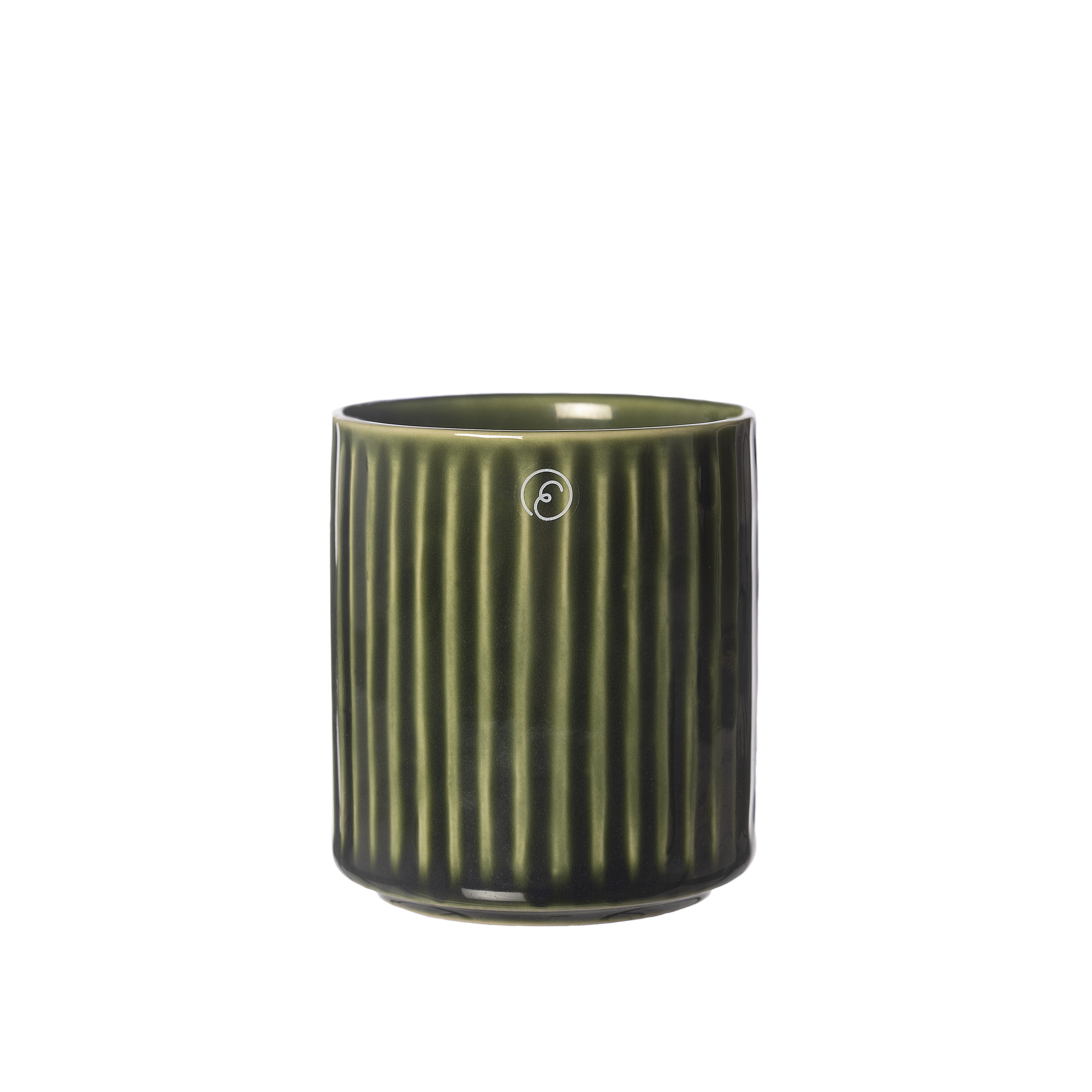 ERNST Mugg utan öra d7 h8 cm grön räfflad