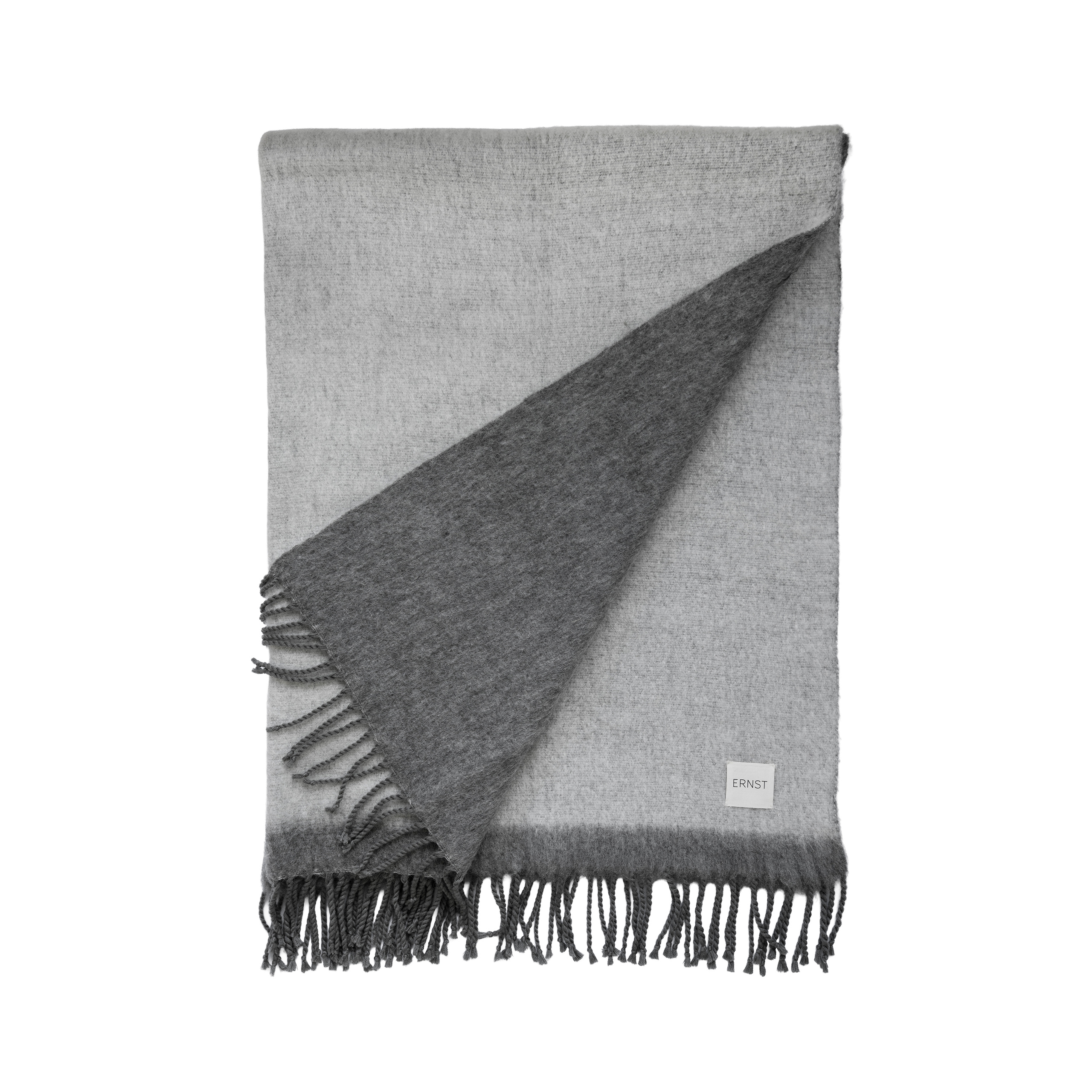 ERNST Pläd 130x170cm mörkgrå/vit