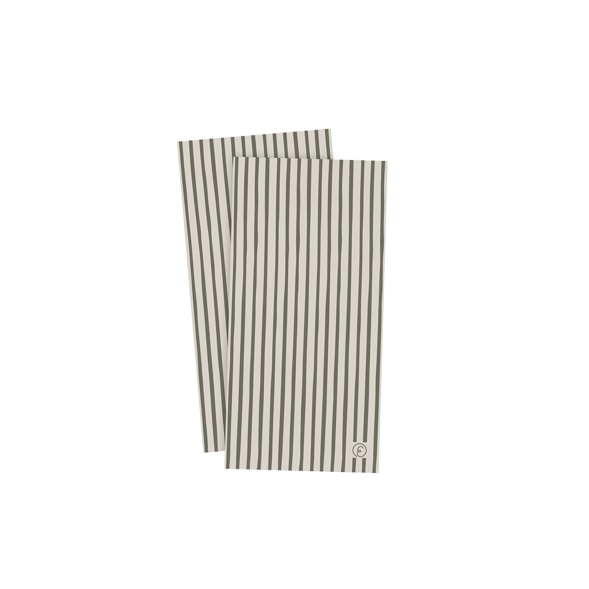 ERNST Servett 10x20 grön/ljusgrå