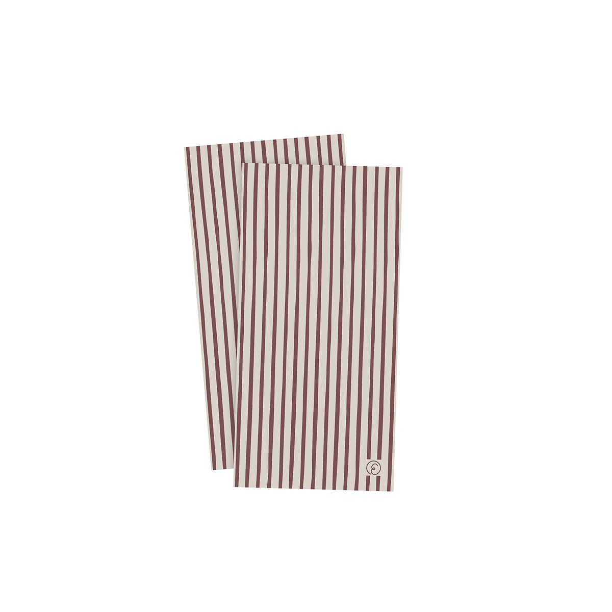 Servett 10x20 röd/ljusgrå