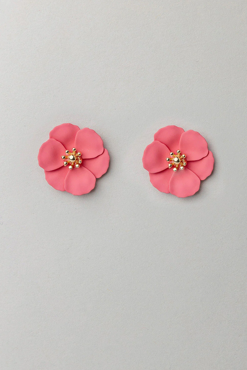 Flower Small Earrings Coral