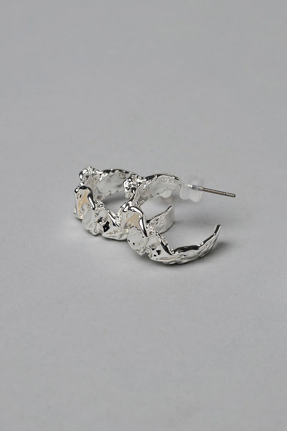Hammered Hoops Silver S