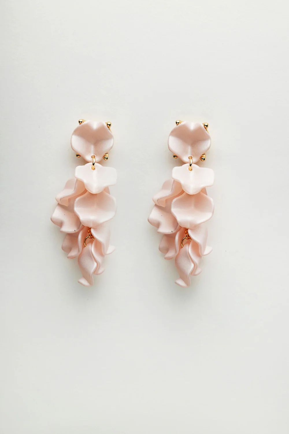 Leaf Earrings Mini Light Pink