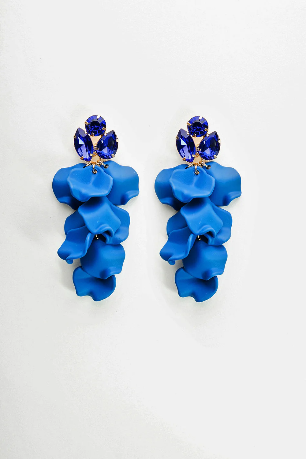 Leaf Stone Earrings Strong Blue