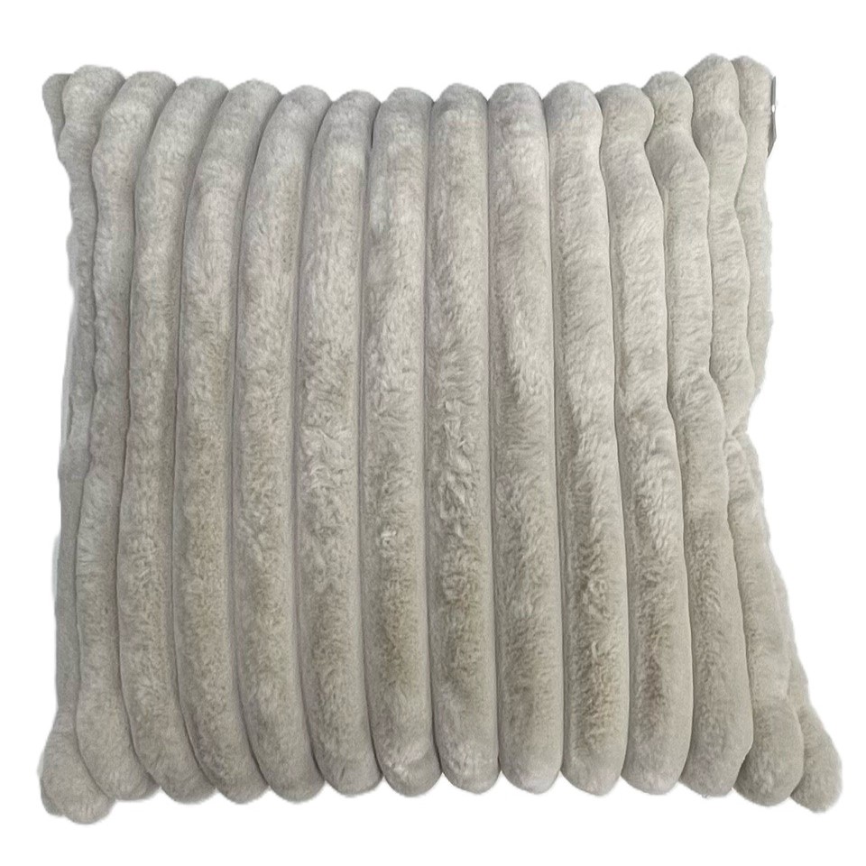 Furrow faux kudde, Silverbeige
