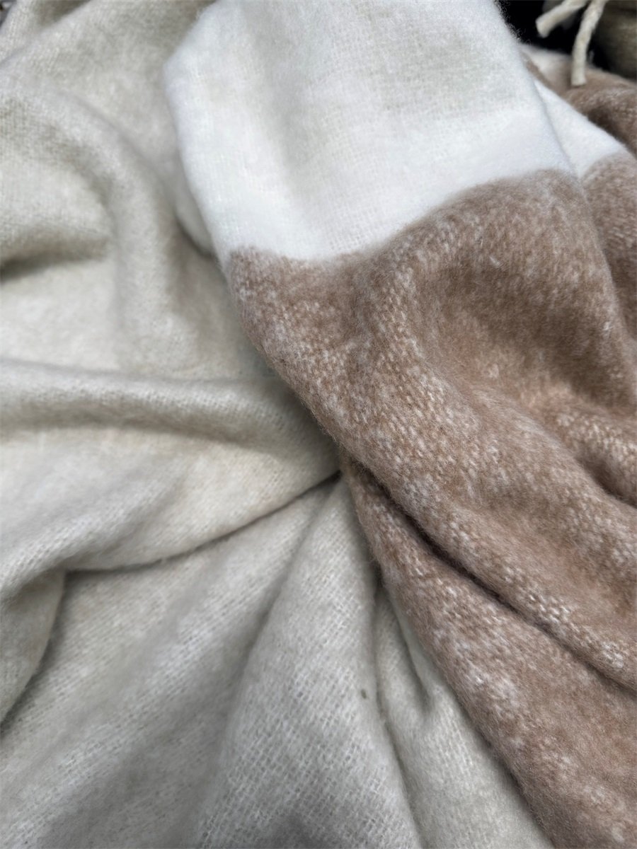 Pläd NORDPOL Beige/Brun/Grå