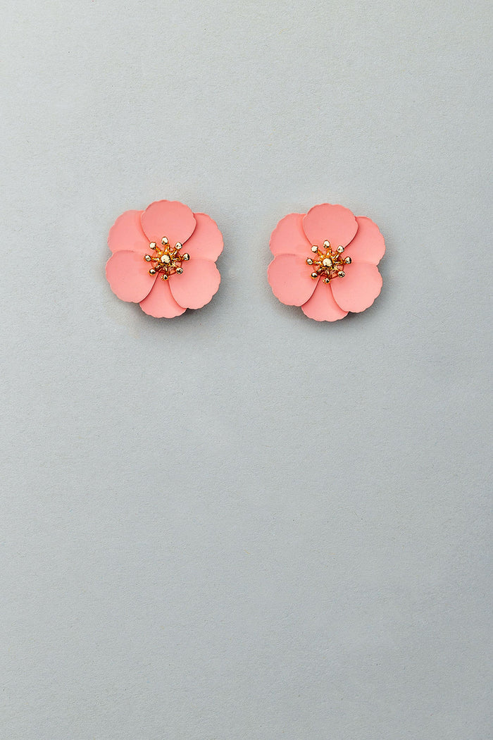 Flower Small Earrings Mat Pink