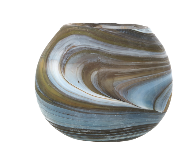 SWIRL glass ljuslykta /Black brown mix